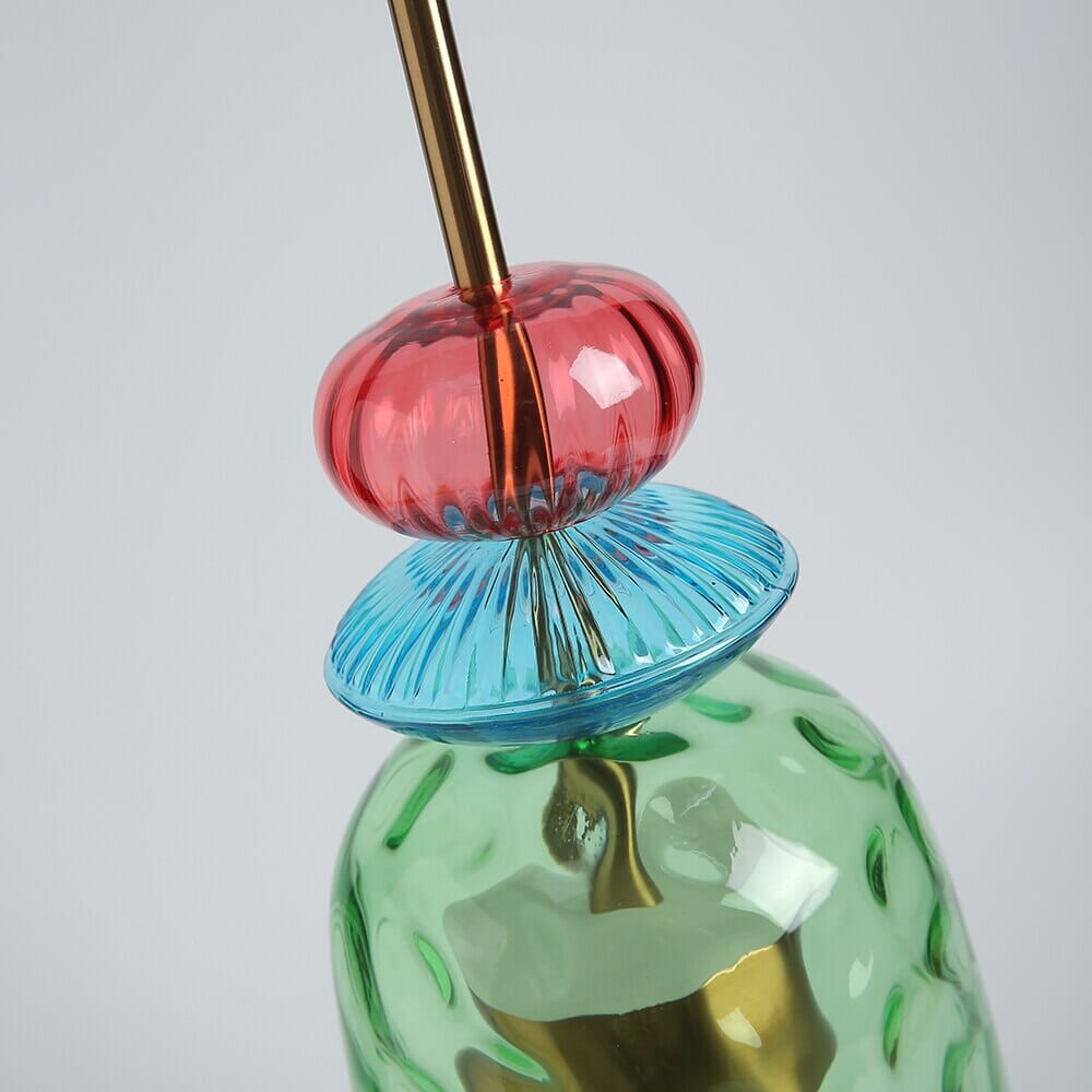 Lyra Candy Pendant Light in Brass and Glass Nordic Inspired
