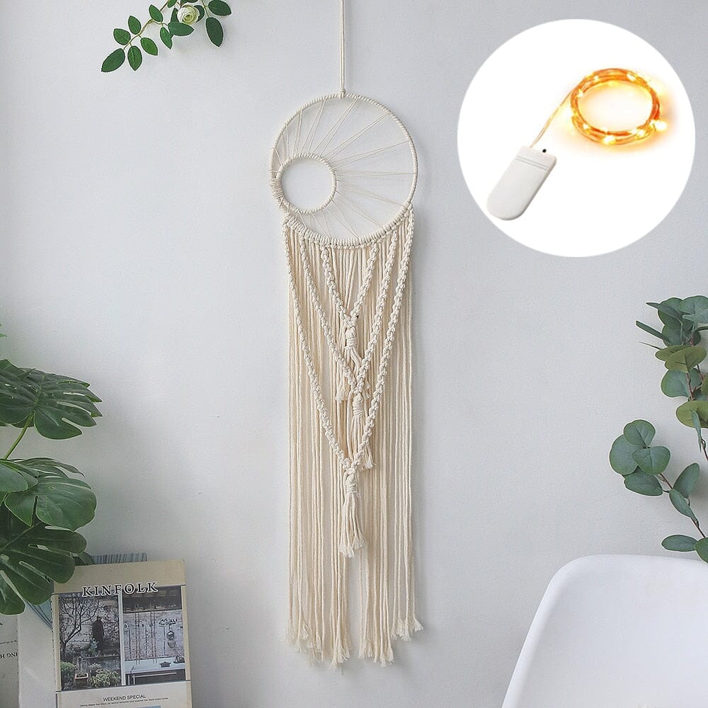 Lunara Boho Macrame Dream Catcher With Soft LED Lights