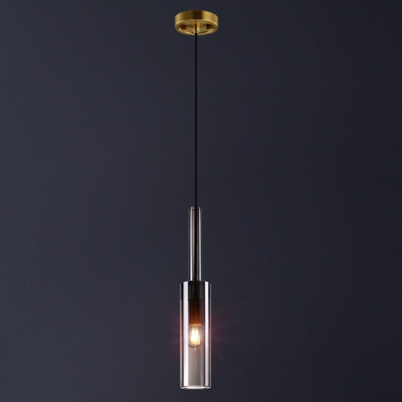 Helion Crystal Glass Nordic Pendant Lights With Copper Accents
