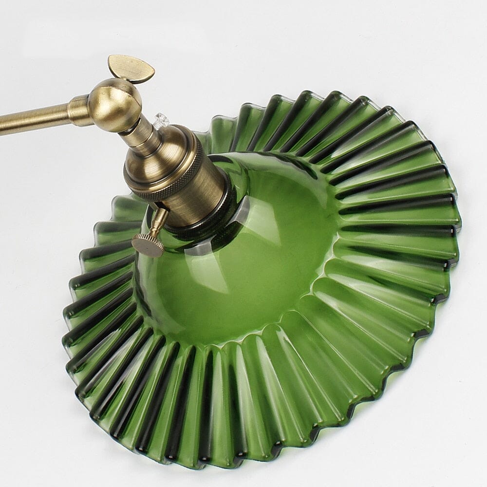 Aurelia Glass Wall Sconce With Green Stained Glass Shade And Brass Holder