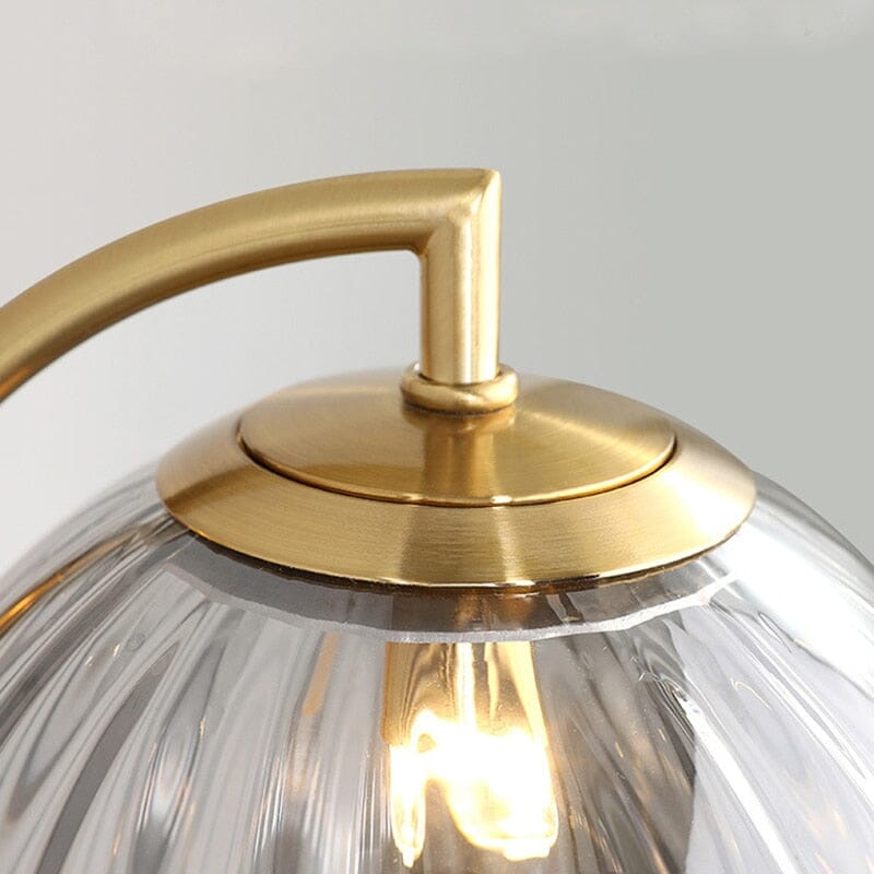 Lyra Wall Lamp With Round Stained Glass Shade Iron Frame