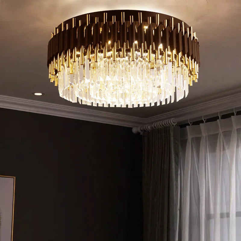 Elowen Crystal Noir Chandelier For Retro Modern Decor