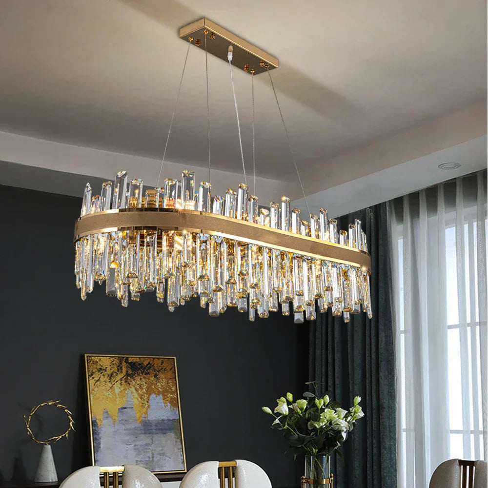 Luminelle Crystal and Titanium Gold Lighting Collection