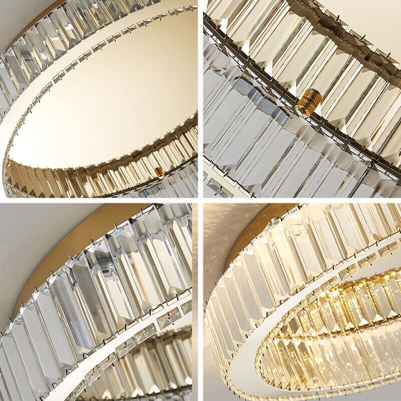 Aurelle Ring Crystal Chandelier For Living Spaces Modern Ceiling Fixture