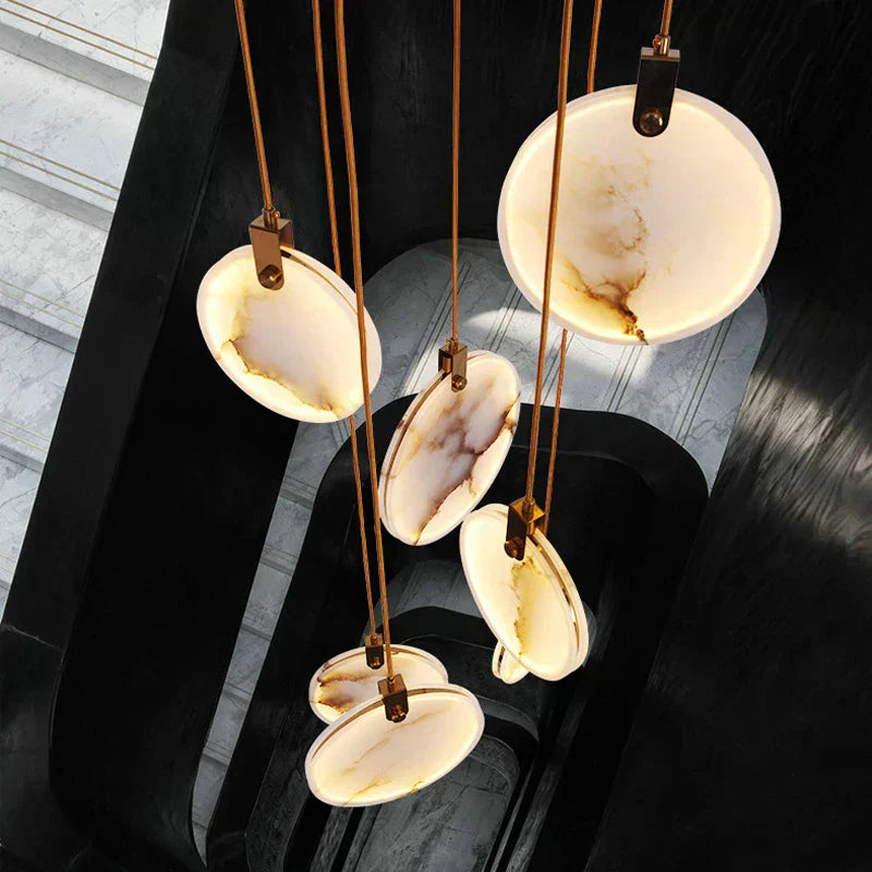Liora Marble Crystal LED Pendant Lights For Warm Ambience