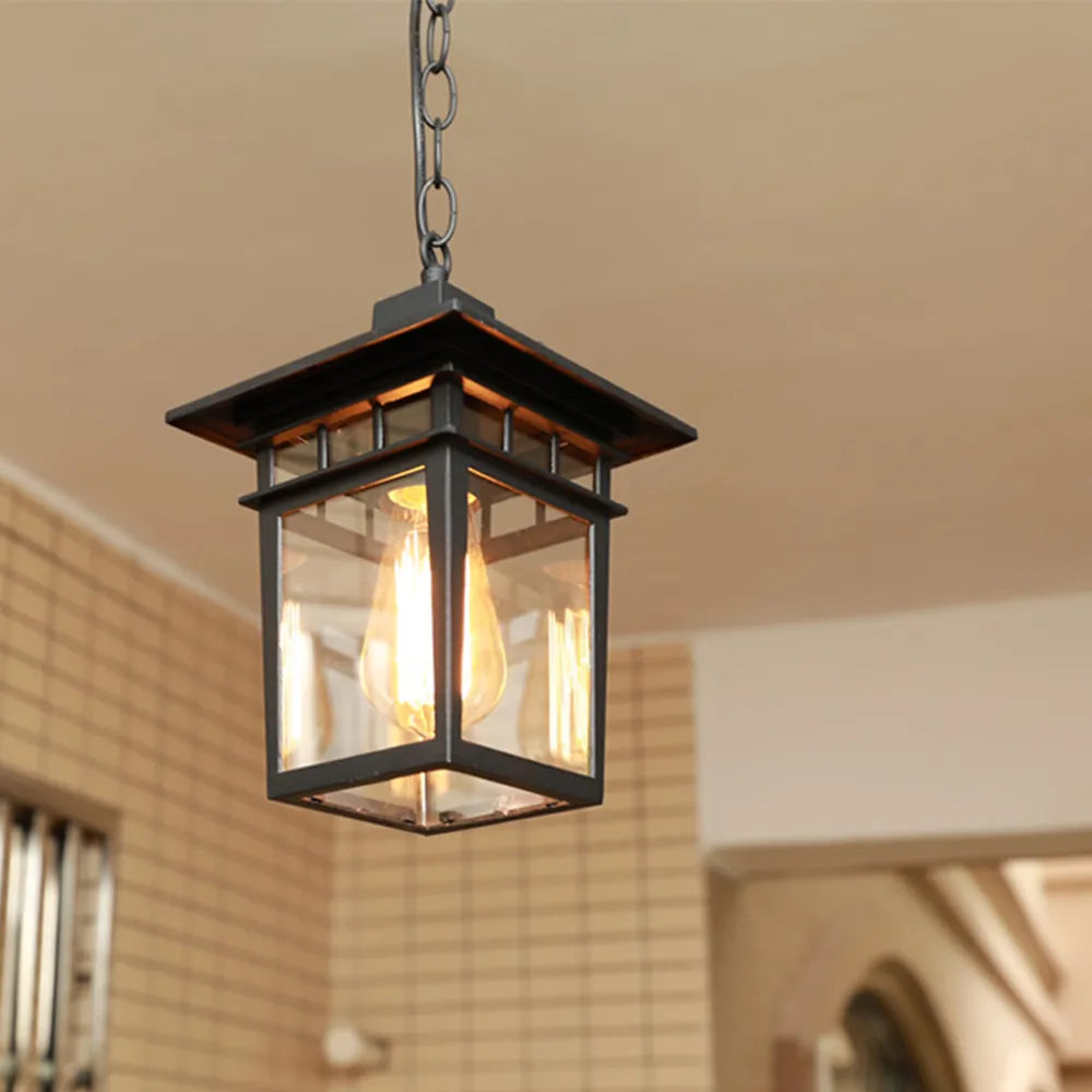 Lunara | Vintage Outdoor Hanging Glass Pendant Lamp For Porches
