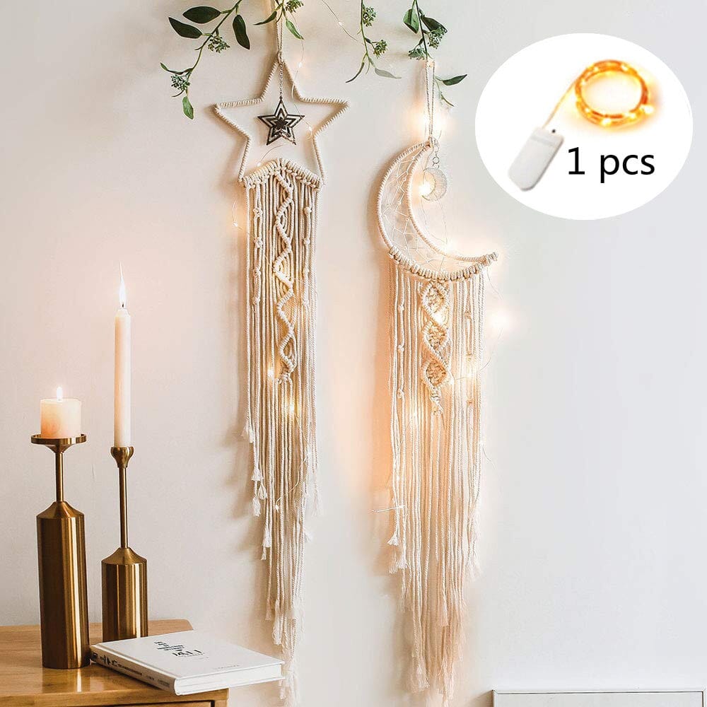 Lunara Boho Macrame Dream Catcher With Soft LED Lights