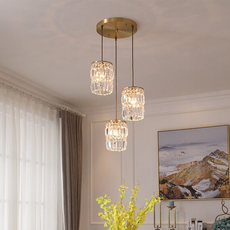 Caelum Nordic Crystal Pendant Lights With Adjustable Chain