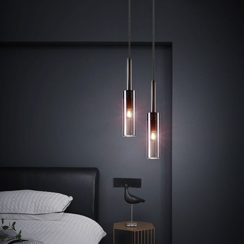 Helion Crystal Glass Nordic Pendant Lights With Copper Accents