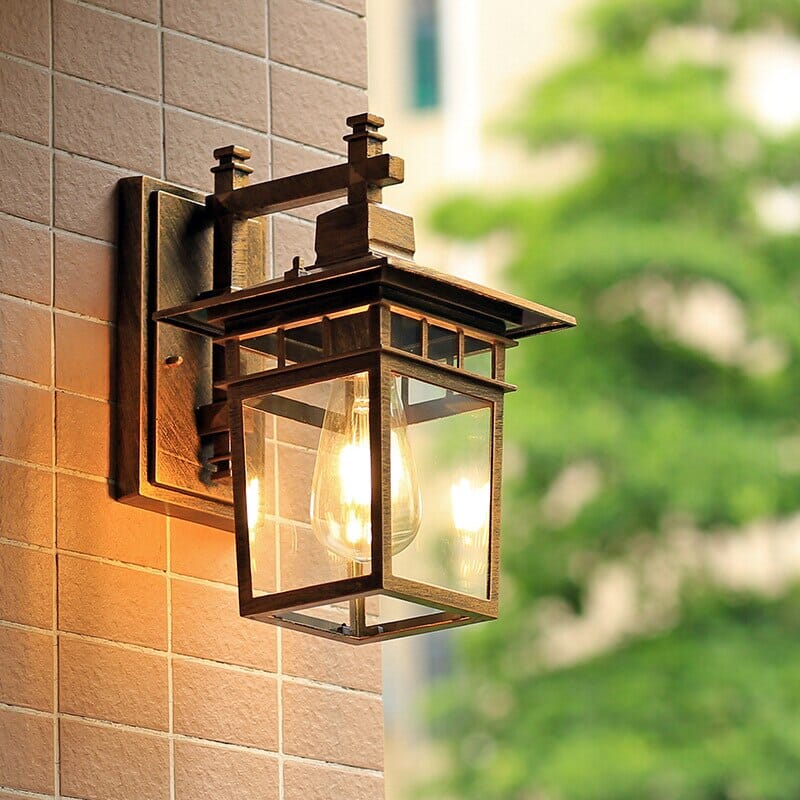 Lorien Retro Outdoor Wall Lamp in Black Aluminum Finish