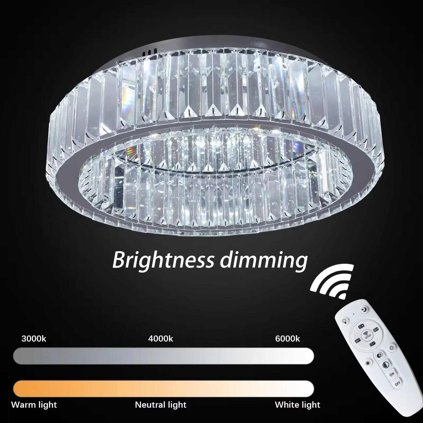 Azura Crystal Ceiling Light With LED And Remote Control