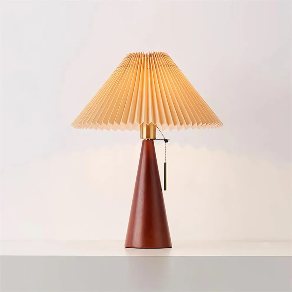 Kairo Walnut Wood Lamp With Warm LED Glow Vintage Modern Lighting