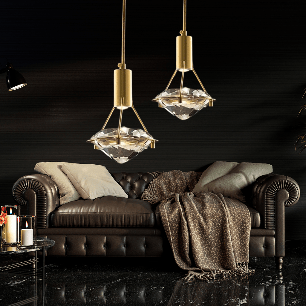 Aurelle Copper Crystal Pendant Light for Modern Homes