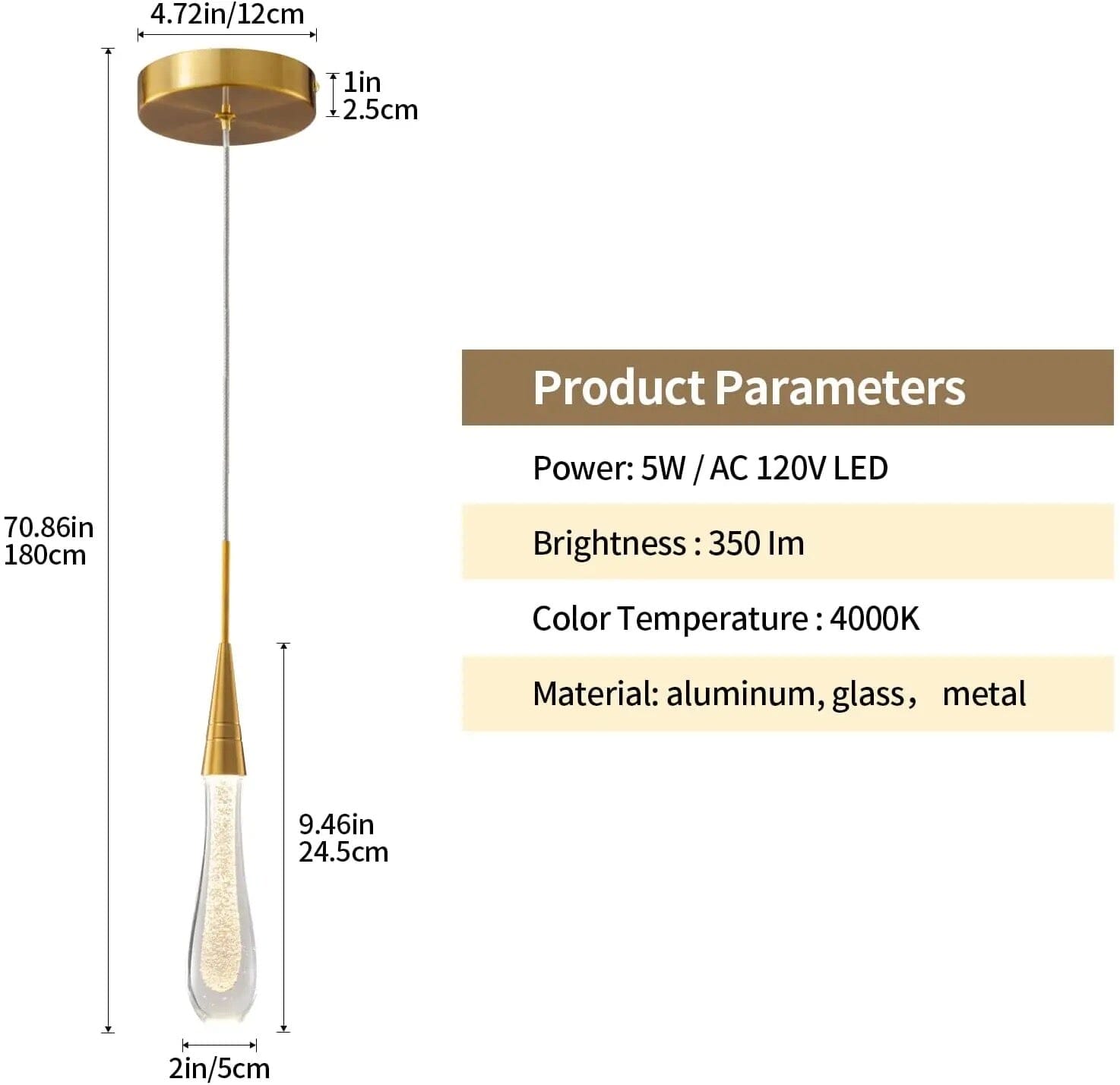 Aurora Golden Droplet Crystal Pendant Lights for Homes and Offices