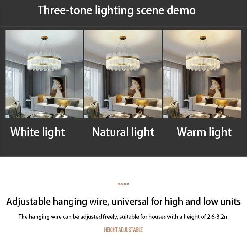 Astraeon Crystal Chandelier with Clear Glass Shade for Warm Enduring Glow