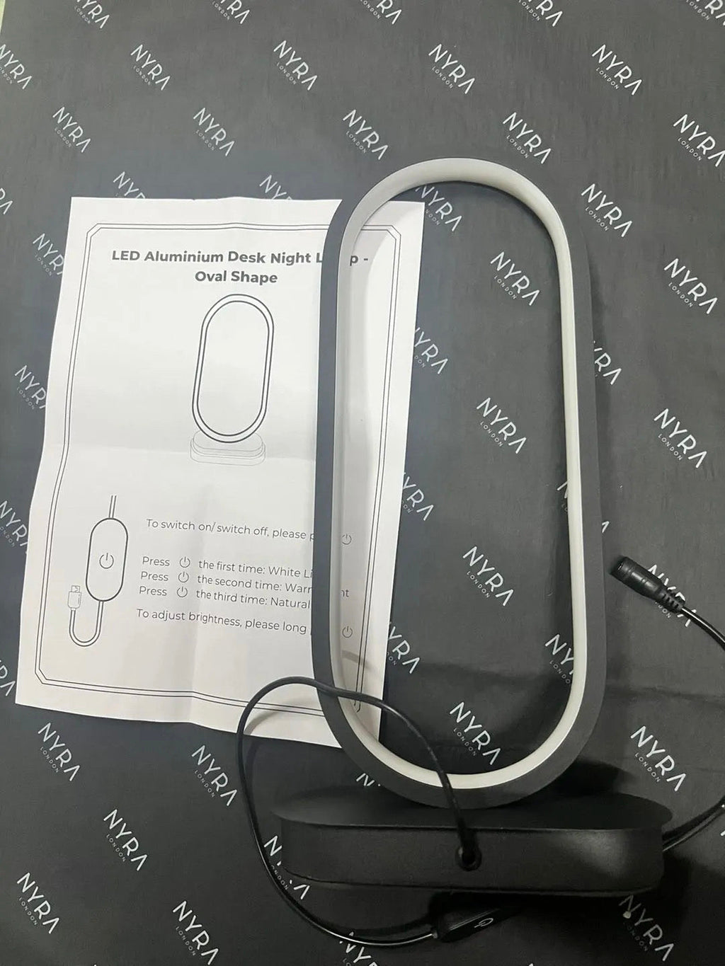 Aurelis Oval Table Lamp In Iron Finish Compact And Sleek