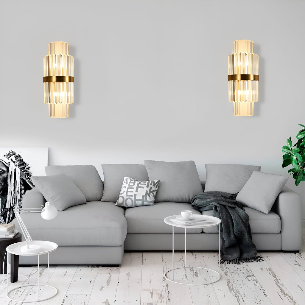 Lyra Crystal Lamp Handcrafted with K9 Crystals in Iron Frame