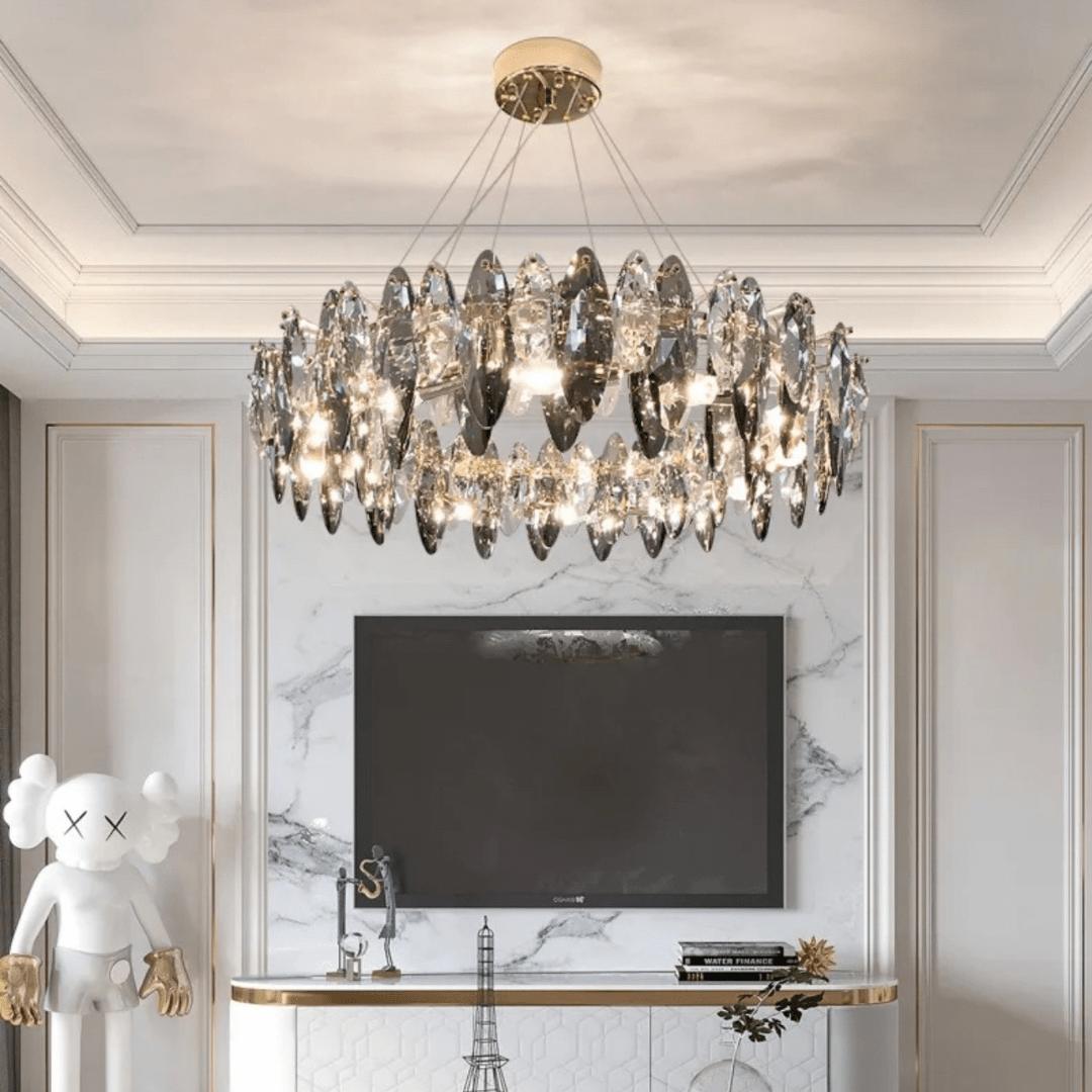 Lyra Nordic Crystal Leaf Chandelier Collection for Luxe Interiors