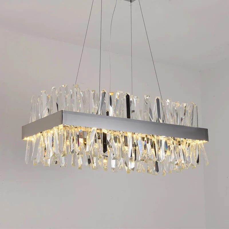 AstraLume Chrome Crystal Chandelier in Stainless Steel With K9 Crystals
