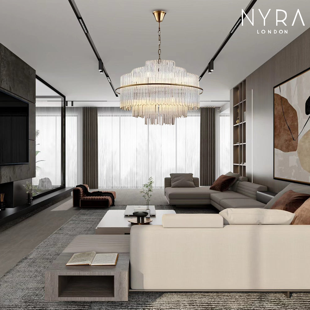 Luminara Crystal Droplet Chandelier In Gold Bronze