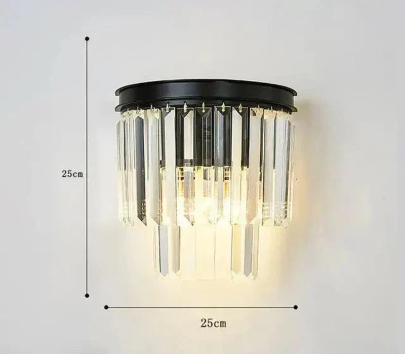 Lumerra Crystal Wall Light Fixture With Warm Glow Elegance