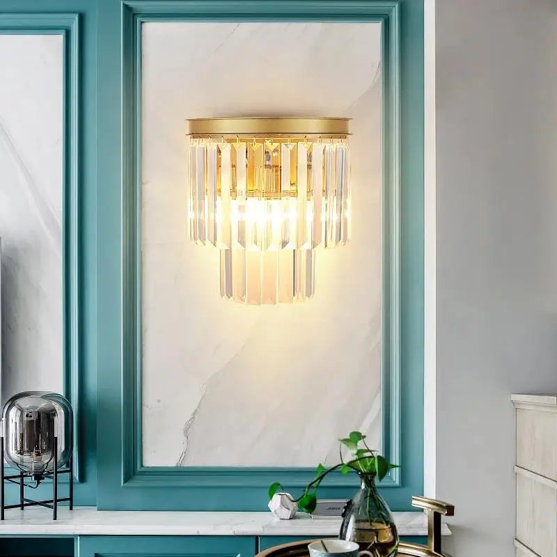 Lumerra Crystal Wall Light Fixture With Warm Glow Elegance