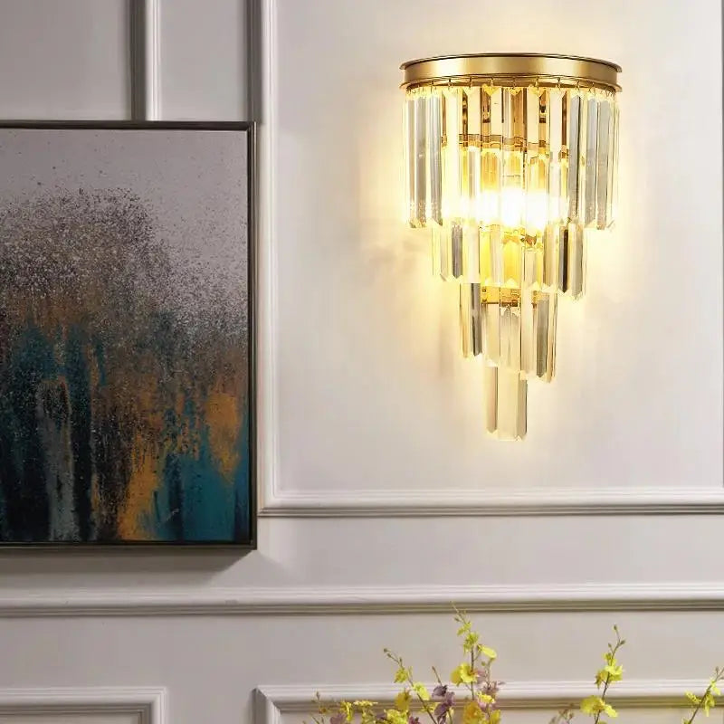 Lumerra Crystal Wall Light Fixture With Warm Glow Elegance
