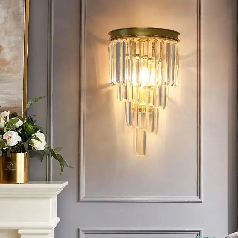 Lumerra Crystal Wall Light Fixture With Warm Glow Elegance
