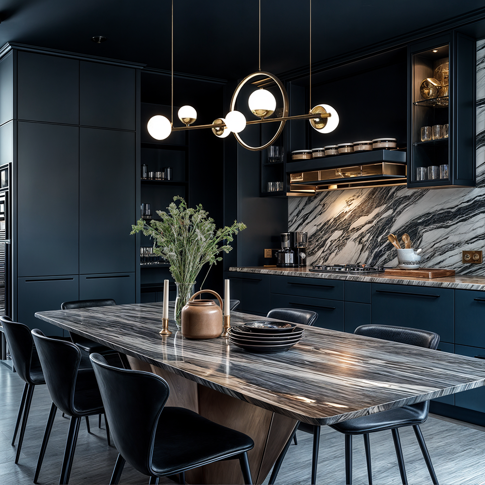 AuroraLine Linear Chandelier by Lumencrest Iron and Blown Glass Remote Dimming