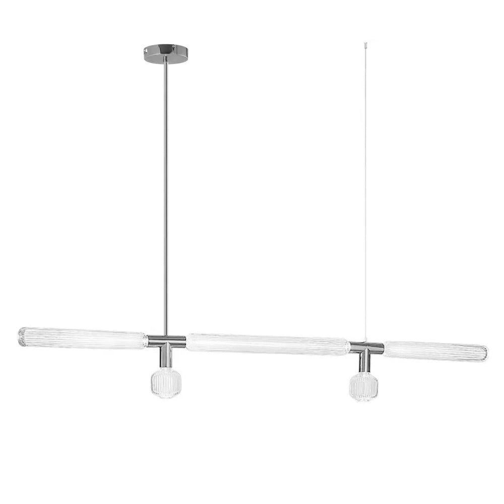 Astraelle Tubular Pendant Light With Hand Blown Crystal Cylinders