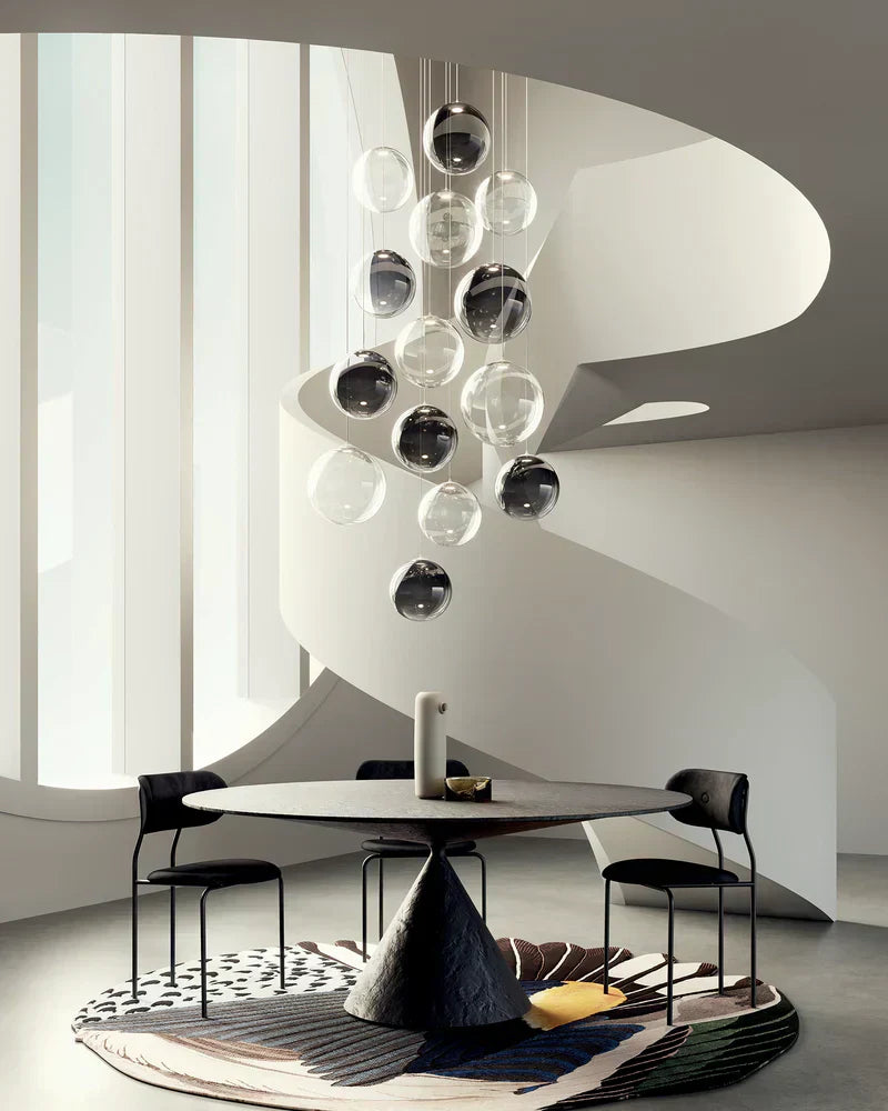 AuroraSphere Cluster LED Pendant Light With Handcrafted Glass Orbs