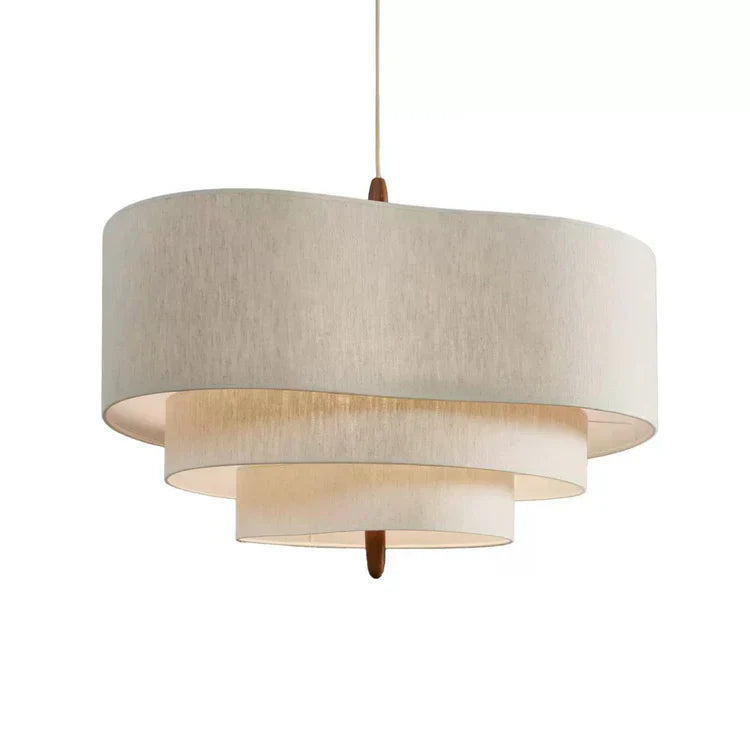 Elara Tiered Fabric Pendant Light with Three Layered Shades