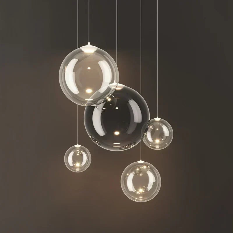 AuroraSphere Cluster LED Pendant Light With Handcrafted Glass Orbs