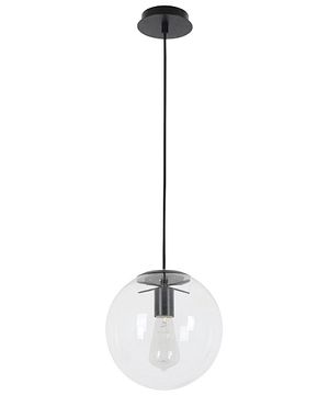 Aurelio Glass Globe Pendant Light With Smoke Glass And Matte Black Accents