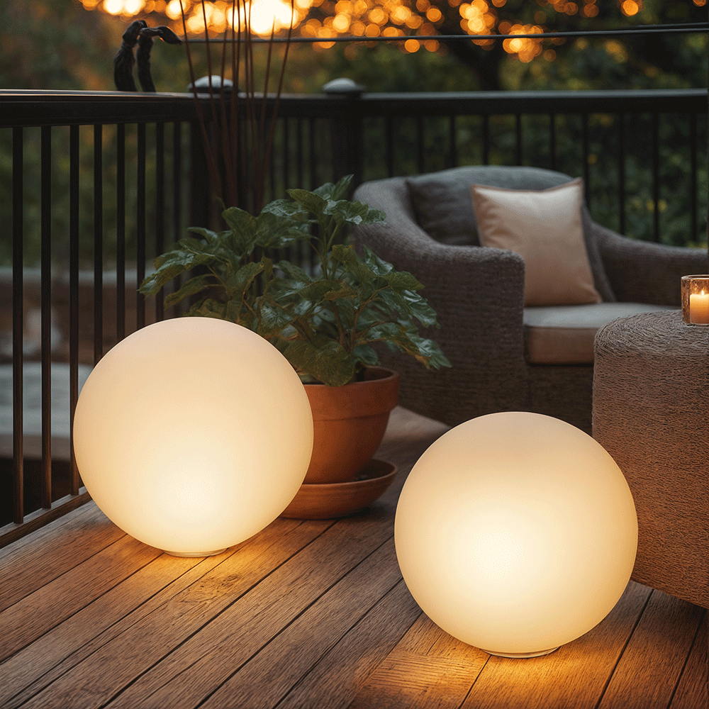 AuroraGlow Outdoor LED Globe Lights for Garden and Patio
