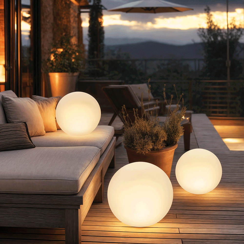 AuroraGlow Outdoor LED Globe Lights for Garden and Patio