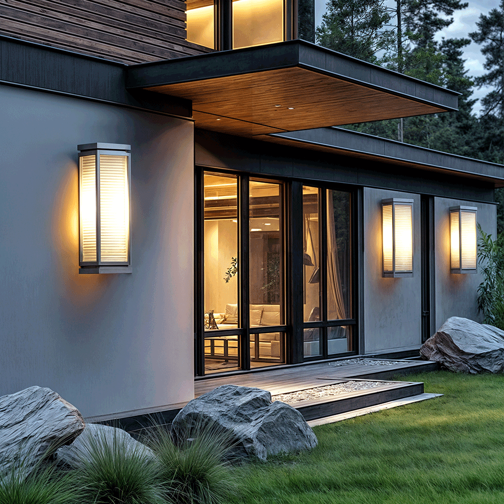 Aureli Outdoor Wall Light in Stainless Steel with Diffuser