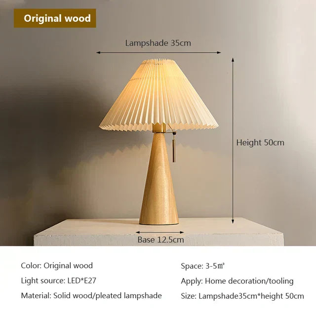 Kairo Walnut Wood Lamp With Warm LED Glow Vintage Modern Lighting