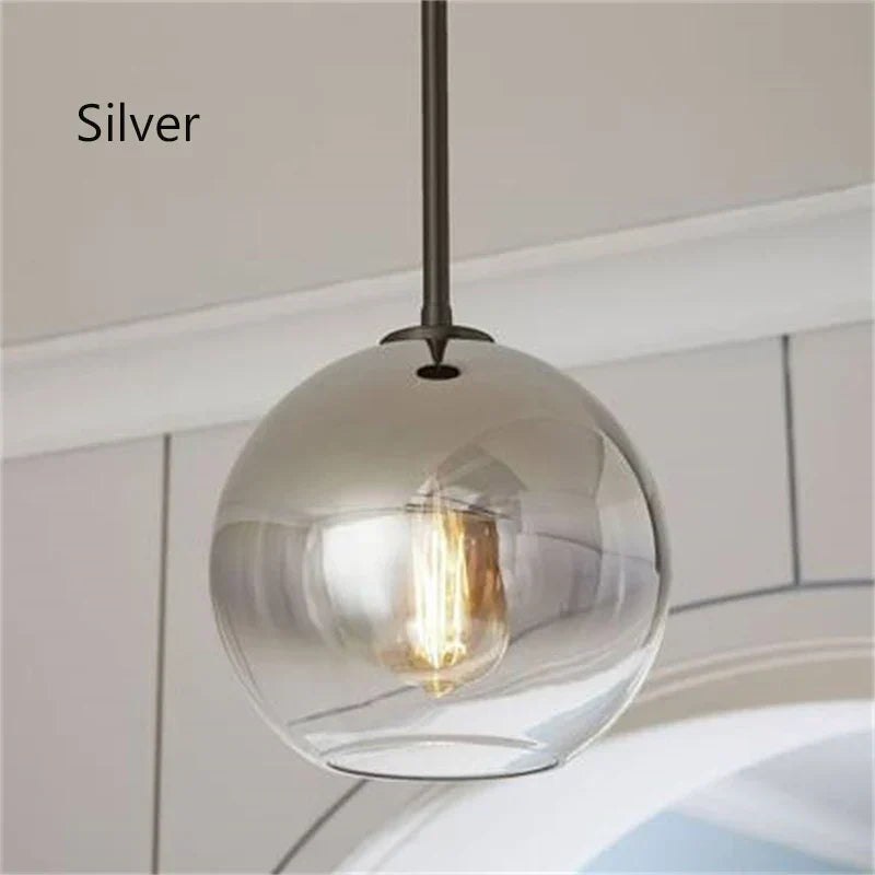 LyraNova Gradient Glass Globe Pendant Light in Brushed Gold