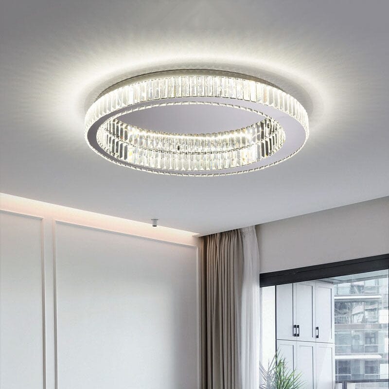 Aurelle Ring Crystal Chandelier For Living Spaces Modern Ceiling Fixture