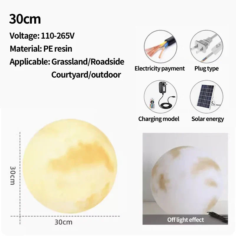 Lunara Nordic Outdoor Solar Moon Light Weatherproof Garden Glow