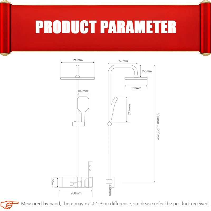 Kirrea Ebony Digital Shower