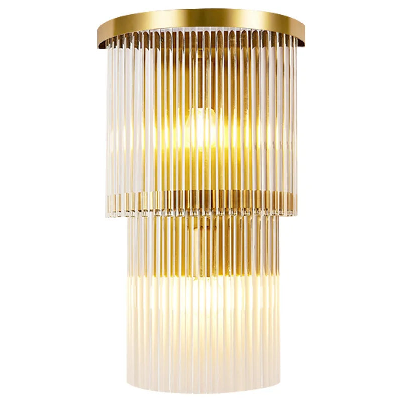 Elara Cascade Crystal Wall Lamps With Crystal Cut Details