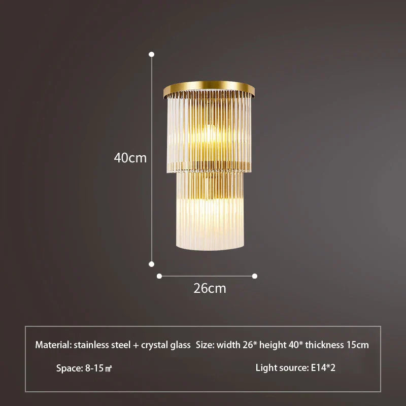 Elara Cascade Crystal Wall Lamps With Crystal Cut Details