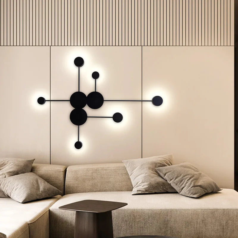 Astraea Luxe Wall Sculpture Lamp in Gold and Black Finish