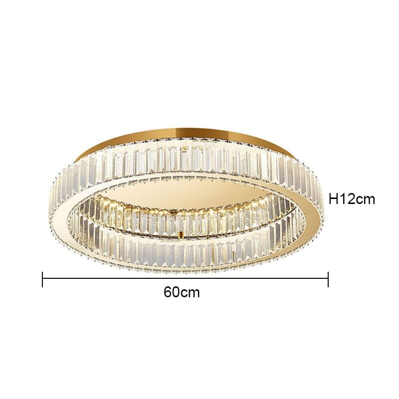 Aurelle Ring Crystal Chandelier For Living Spaces Modern Ceiling Fixture