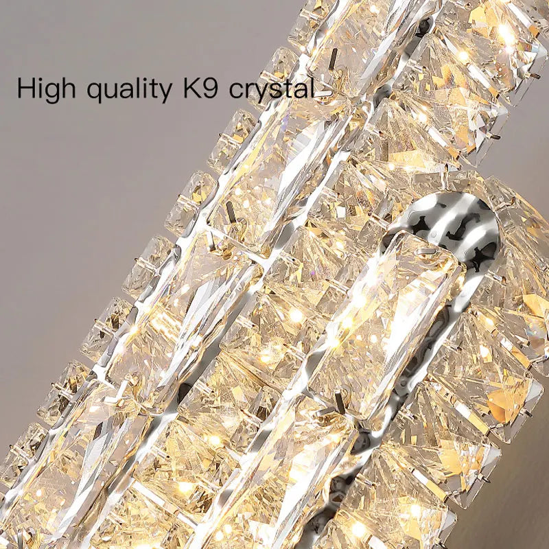 Aurelia Crystal Chrome LED Wall Lamp With K9 Crystal
