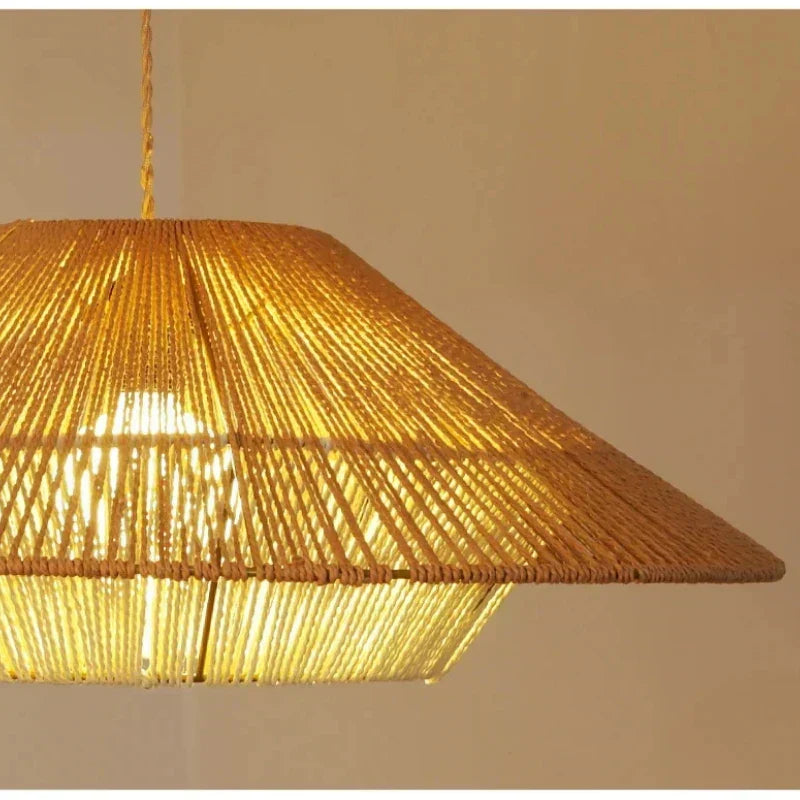 Aurelia Handwoven Natural Rattan Pendant Lights In Wabi-Sabi Style