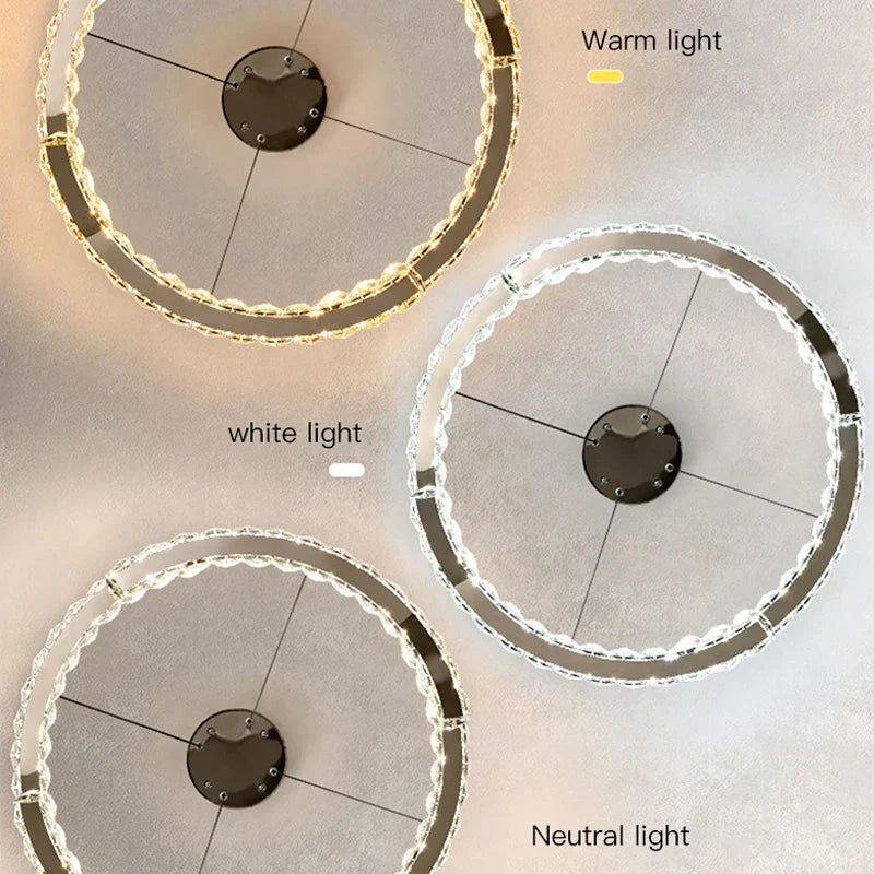 Aurelia Crystal Pendant Light In Stainless Steel With Warm Gold Finish