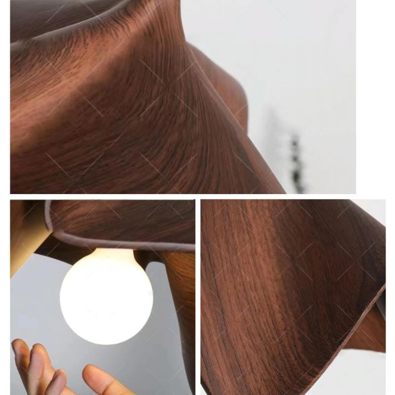 Lámparas colgantes LED de resina negra plegadas con cadena ajustable